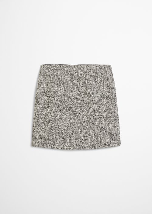 Bouclé mini skirt regular — Dark Brown
