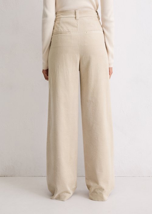 Corduroy pants wide — Light Oat