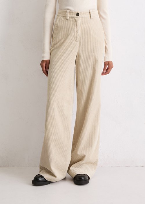 Corduroy pants wide — Light Oat