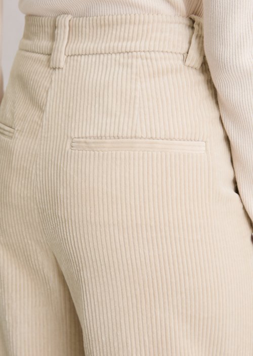 Corduroy pants wide — Light Oat