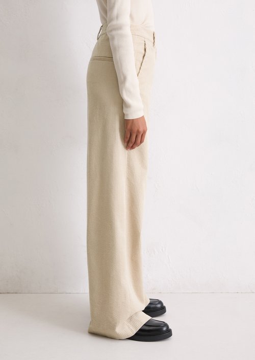 Corduroy pants wide — Light Oat