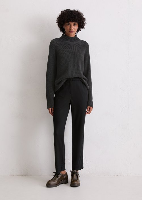 Twill jersey pants regular — Black