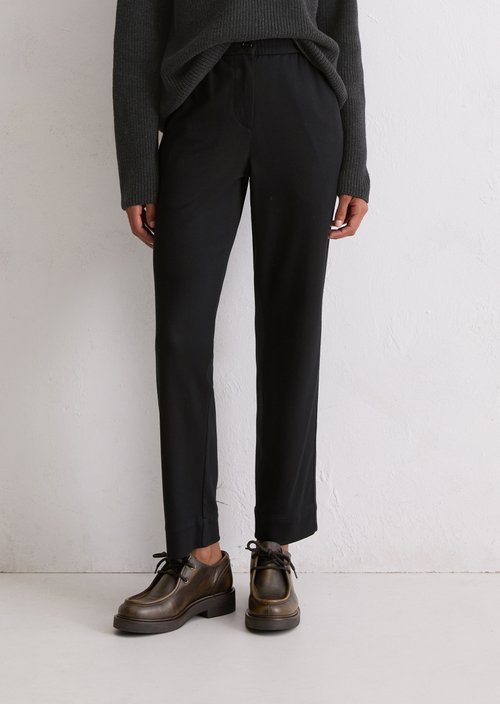 Twill jersey pants regular — Black