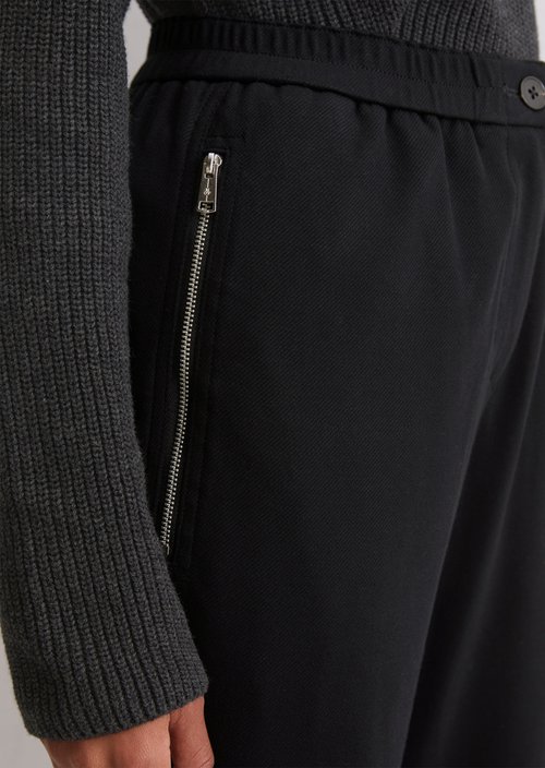 Twill jersey pants regular — Black