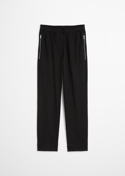 Twill jersey pants regular — Black