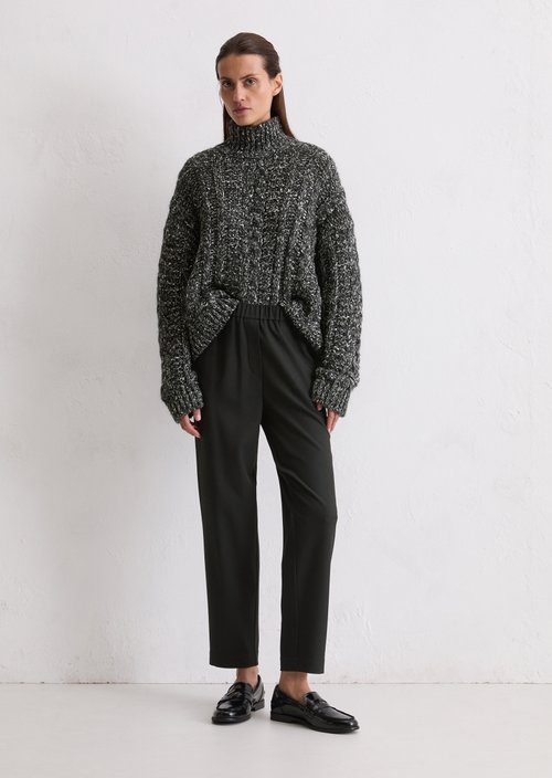 Flannel pants regular — Black
