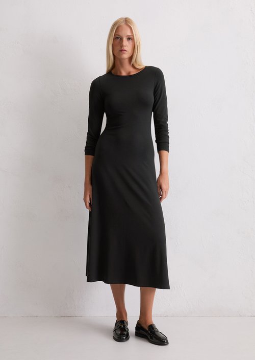 Jersey dress A-shape — Black
