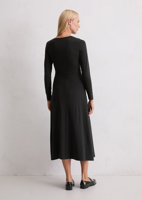 Jersey dress A-shape — Black