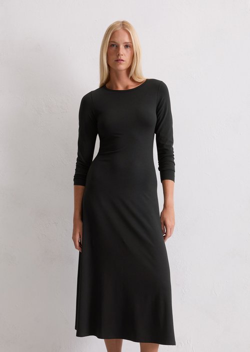 Jersey dress A-shape — Black