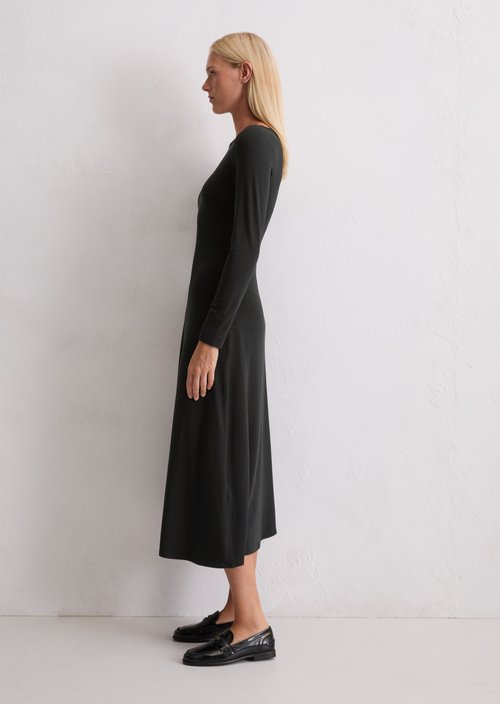 Jersey dress A-shape — Black