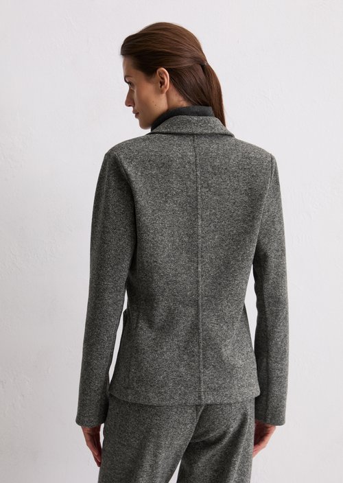 Relaxed jersey tweed blazer — Dark Grey