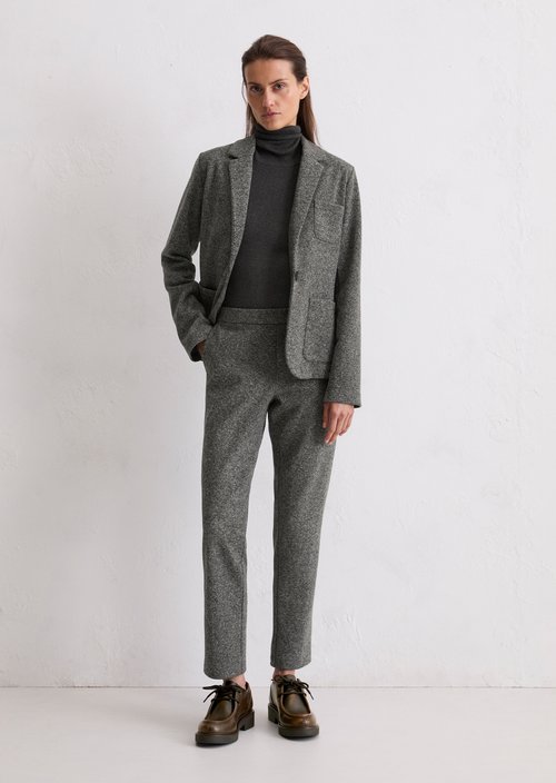 Relaxed jersey tweed blazer — Dark Grey