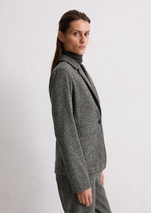 Relaxed jersey tweed blazer — Dark Grey