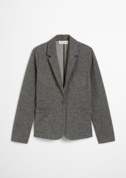 Relaxed jersey tweed blazer — Dark Grey
