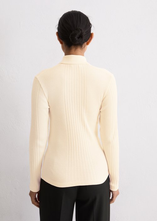 DfC long sleeve polo shirt slim — Chalky Sand