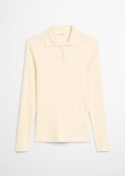 DfC long sleeve polo shirt slim — Chalky Sand