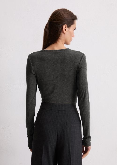 Longsleeve regular — Dark Grey Melange