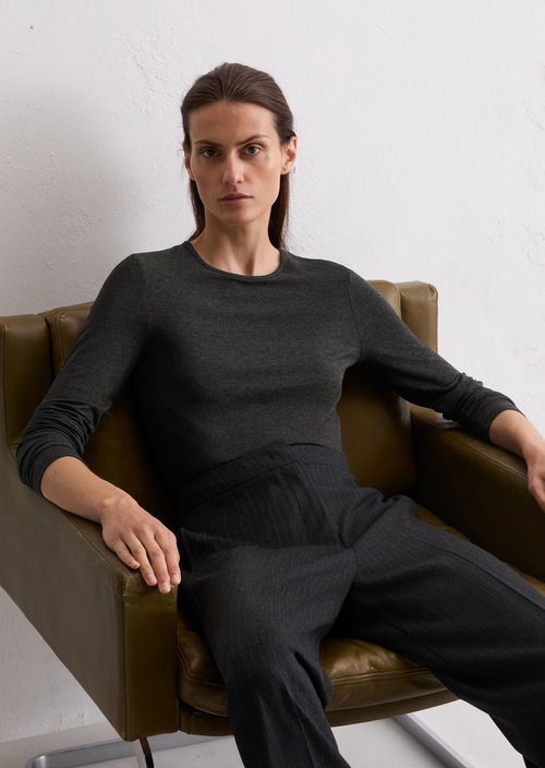 Longsleeve regular — Dark Grey Melange