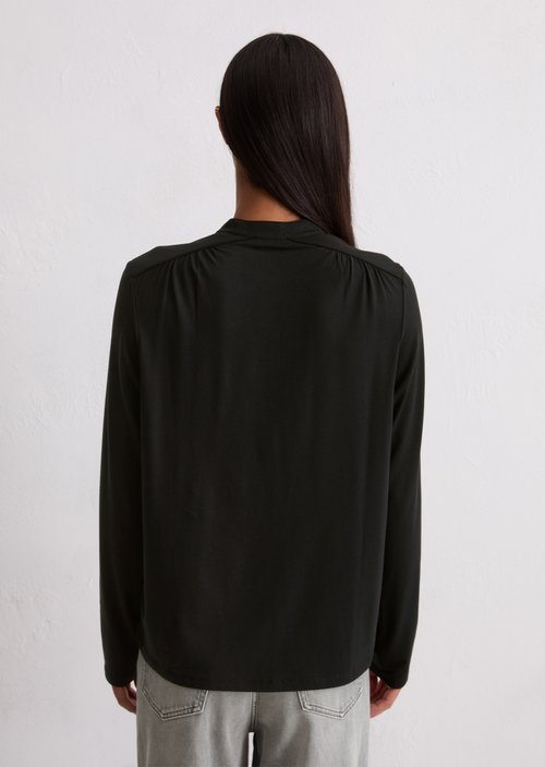 Relaxed jersey blouse — Black
