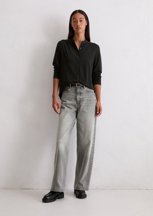 Relaxed jersey blouse — Black