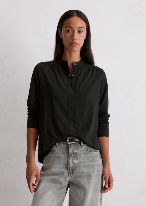 Relaxed jersey blouse — Black