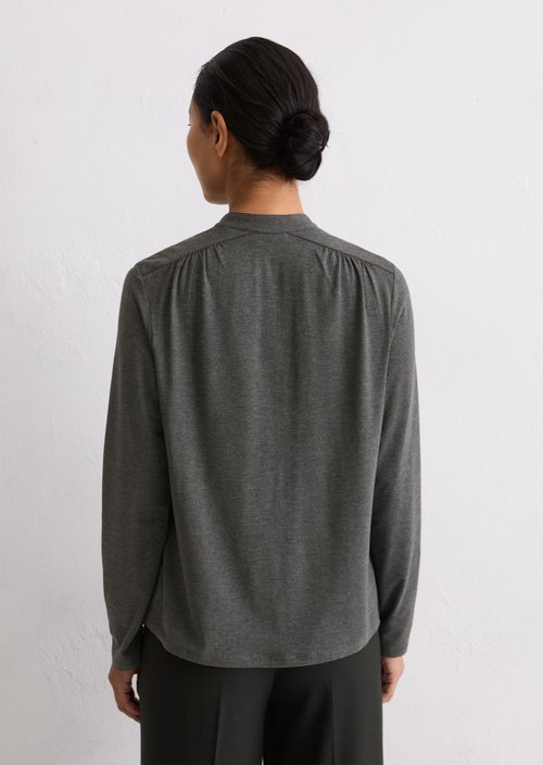 Relaxed jersey blouse — Dark Grey Melange