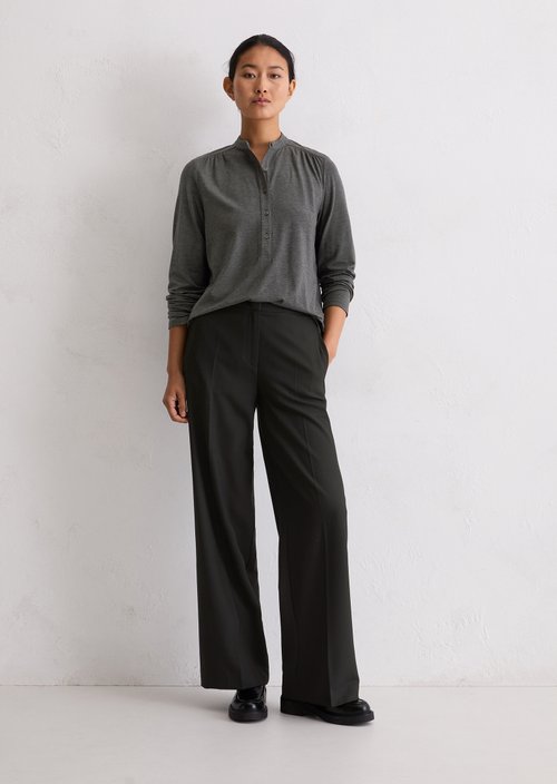 Relaxed jersey blouse — Dark Grey Melange