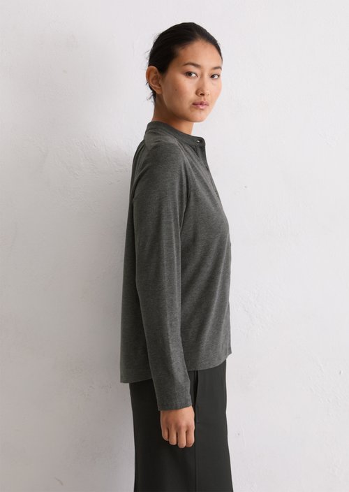 Relaxed jersey blouse — Dark Grey Melange
