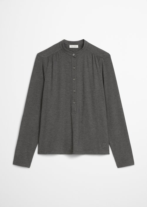 Relaxed jersey blouse — Dark Grey Melange