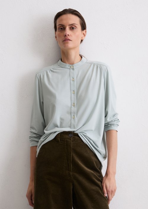 Relaxed jersey blouse — Silvery Blue