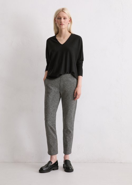 Tweed jersey pants slim — Dark Grey