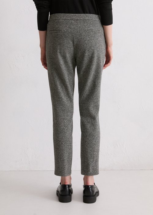 Tweed jersey pants slim — Dark Grey