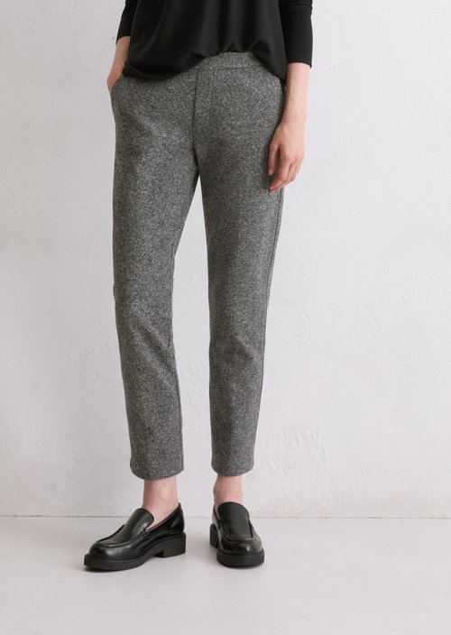 Tweed jersey pants slim — Dark Grey