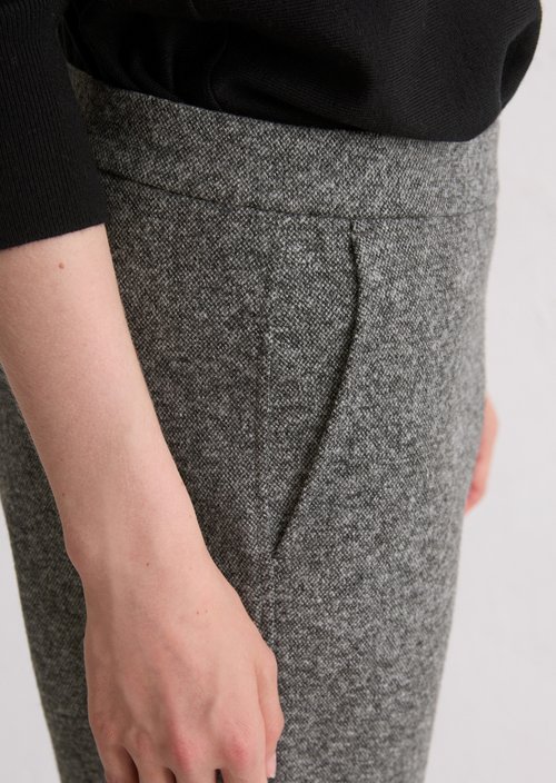 Tweed jersey pants slim — Dark Grey