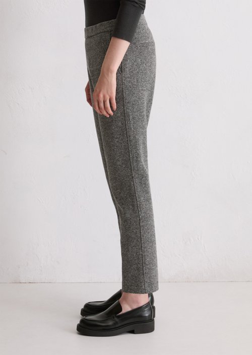 Tweed jersey pants slim — Dark Grey