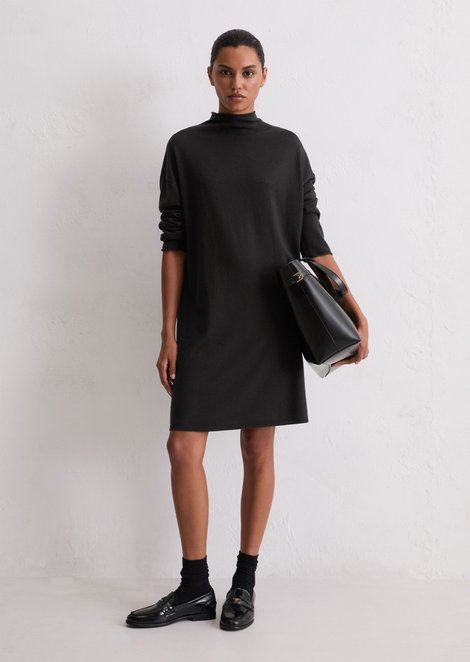 Marc O'Polo Feinstrick-Pulloverkleid relaxed, Damen, schwarz, Gr. 34, 50% Schurwolle, 33% Viskose, 17% Polyamid