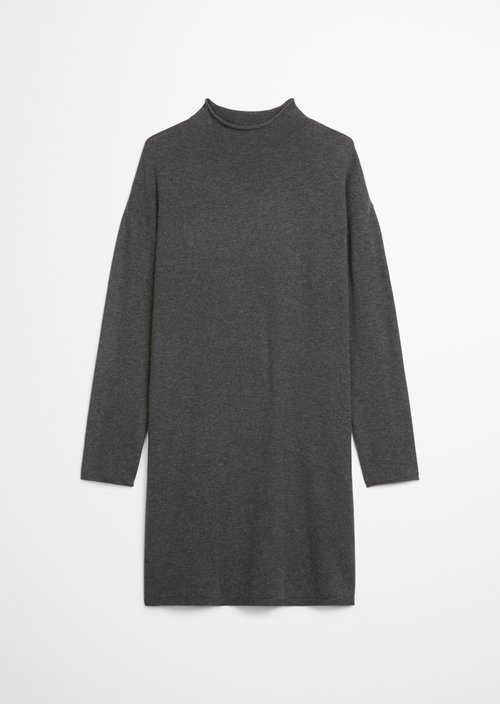 Relaxed fine knit sweater dress — Dark Grey Melange