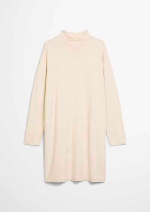 Relaxed fine knit sweater dress — Light Oat