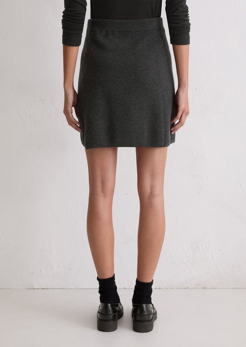 Mini knitted skirt regular — Dark Grey Melange