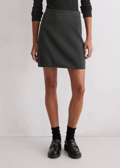 Mini knitted skirt regular — Dark Grey Melange