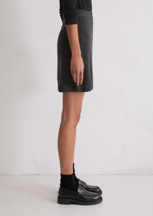 Mini knitted skirt regular — Dark Grey Melange