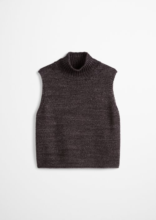 Sleeveless sweater loose — Dark Coffee
