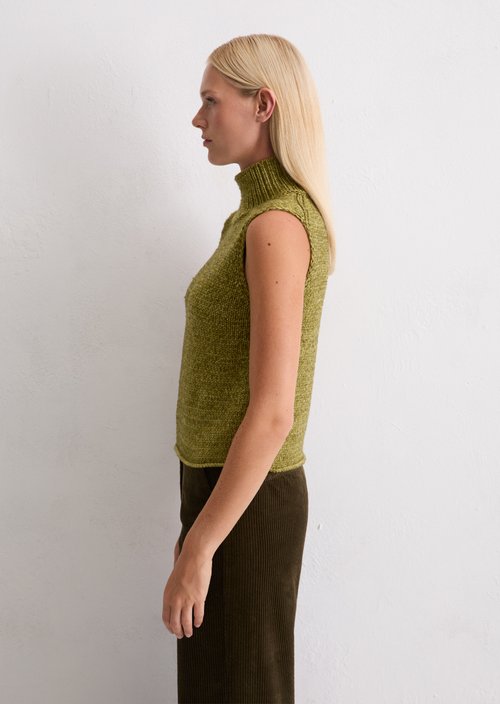 Sleeveless sweater loose — Bright Pea