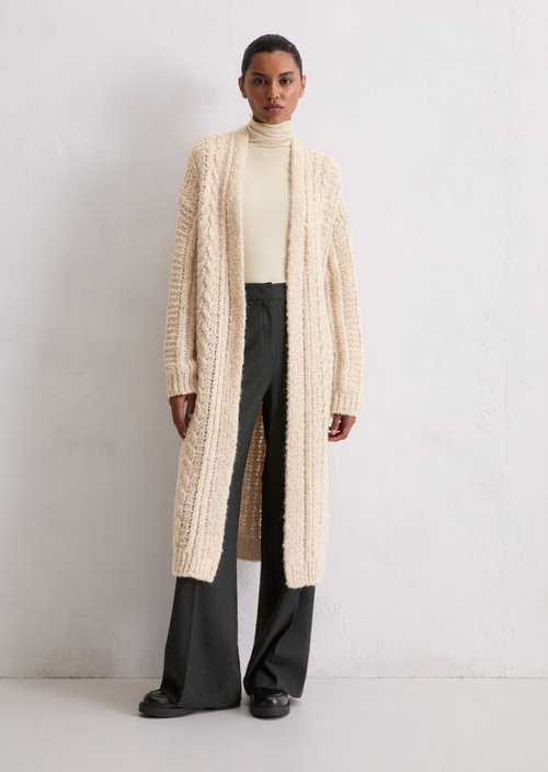 Long cardigan oversize — Light Oat