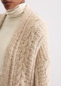 Long cardigan oversize made from a soft alpaca wool mix - beige