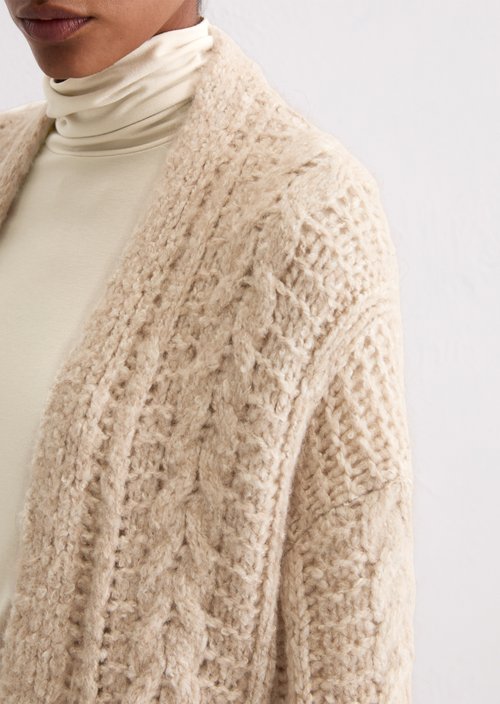 Long cardigan oversize — Light Oat