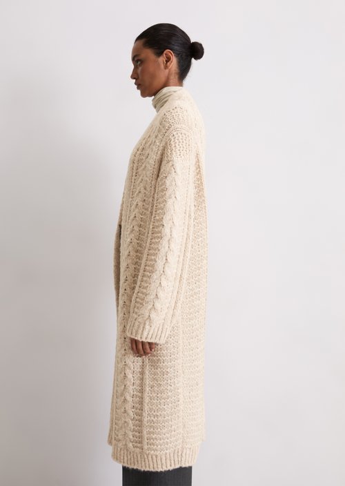 Long cardigan oversize — Light Oat
