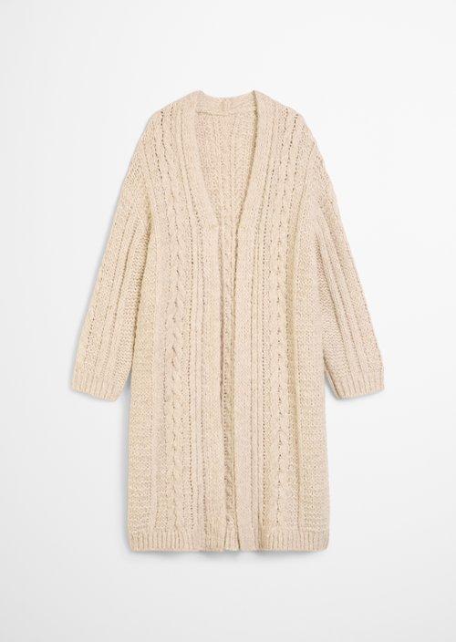 Long cardigan oversize — Light Oat