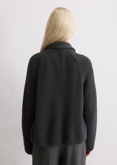 DfC Cardigan regular — Dark Grey Melange