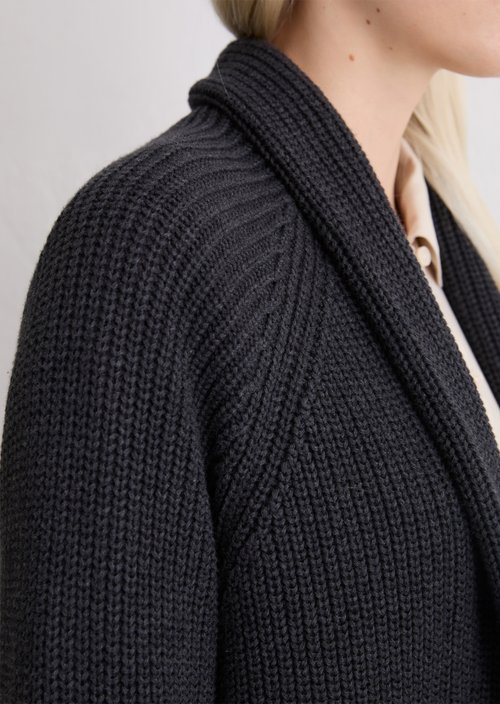 DfC Cardigan regular — Dark Grey Melange